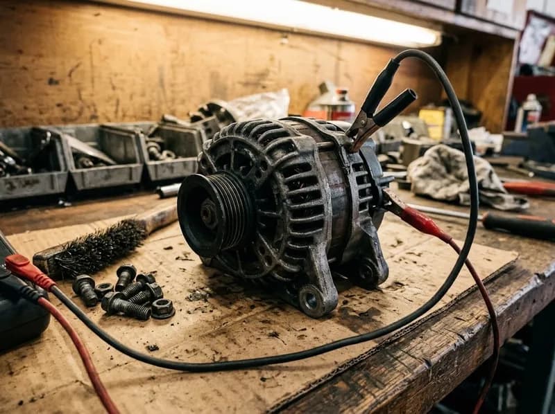 Alternador na bancada para teste